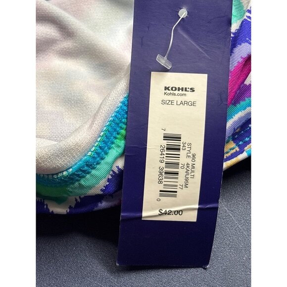 Womens Apt. 9 Multicolor Geometric Bikini Bottom Size L New - Picture 5 of 6